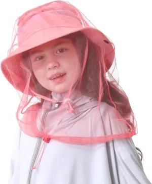 Kids Mosquito Head Net Hat - Bug Cap UPF 50  Sun Protection for Beekeeping Garden Fishing