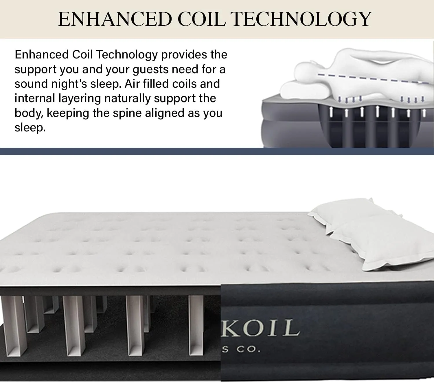King Koil Luxury Queen Size Air Mattress with Built-in High-Speed Pump, 20" Adjustable Double High Premium Pillow Top Inflatable Airbed for Guests, Camping & Home (Manufacturer Warranty)