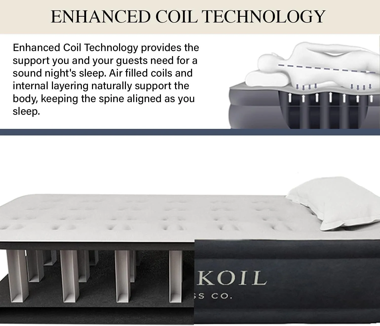 King Koil Luxury Twin Air Mattress with Built in Pump, 20” Double High Twin Size Premium Airbed, Inflatable Blow Up Mattress, Waterproof, 1-Year Warranty
