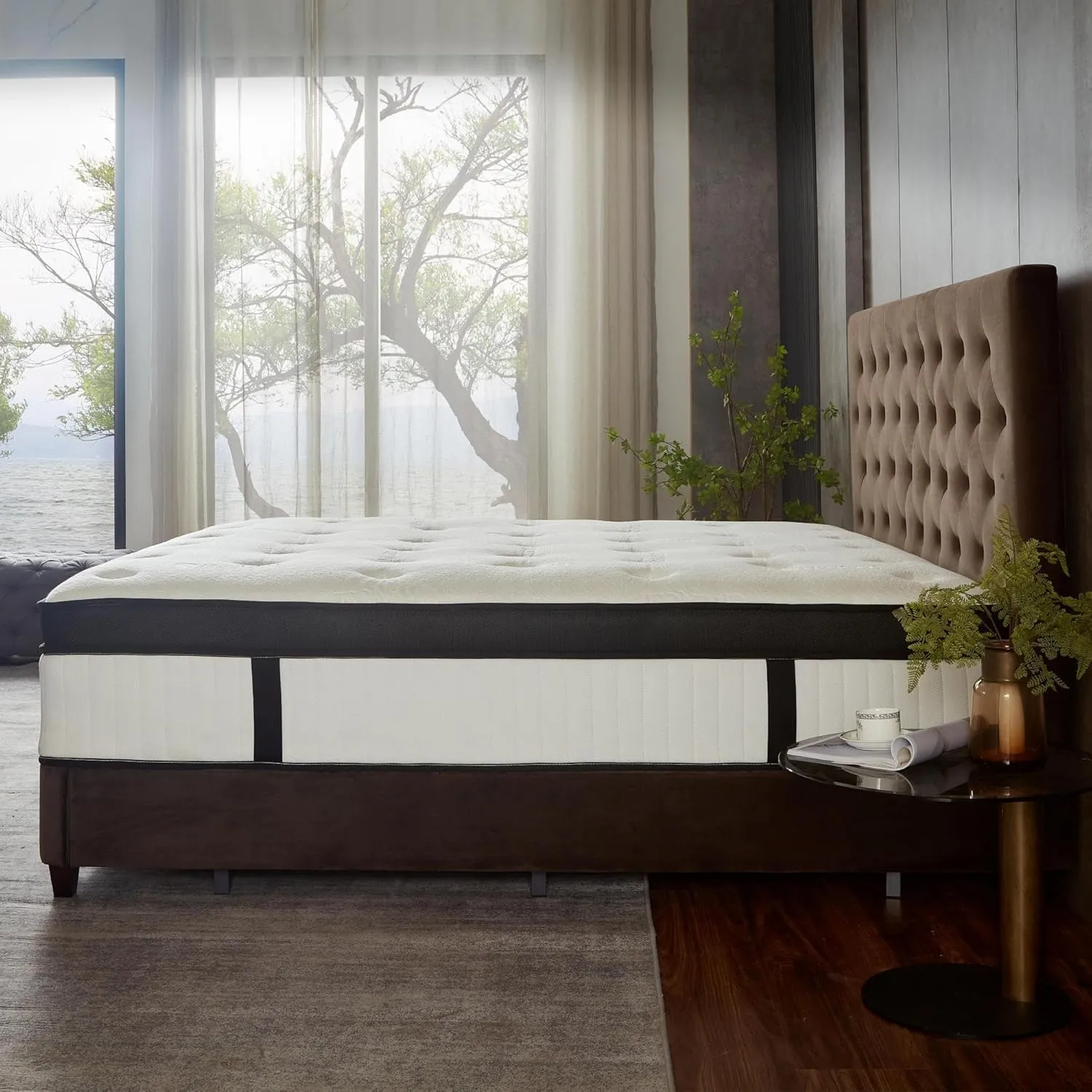 King Mattress, 12 Inch Hybrid Mattress in a Box, Memory Foam and Pocket Springs, Fiberglass Free, Soft and Breathable, Medium Firm Feel