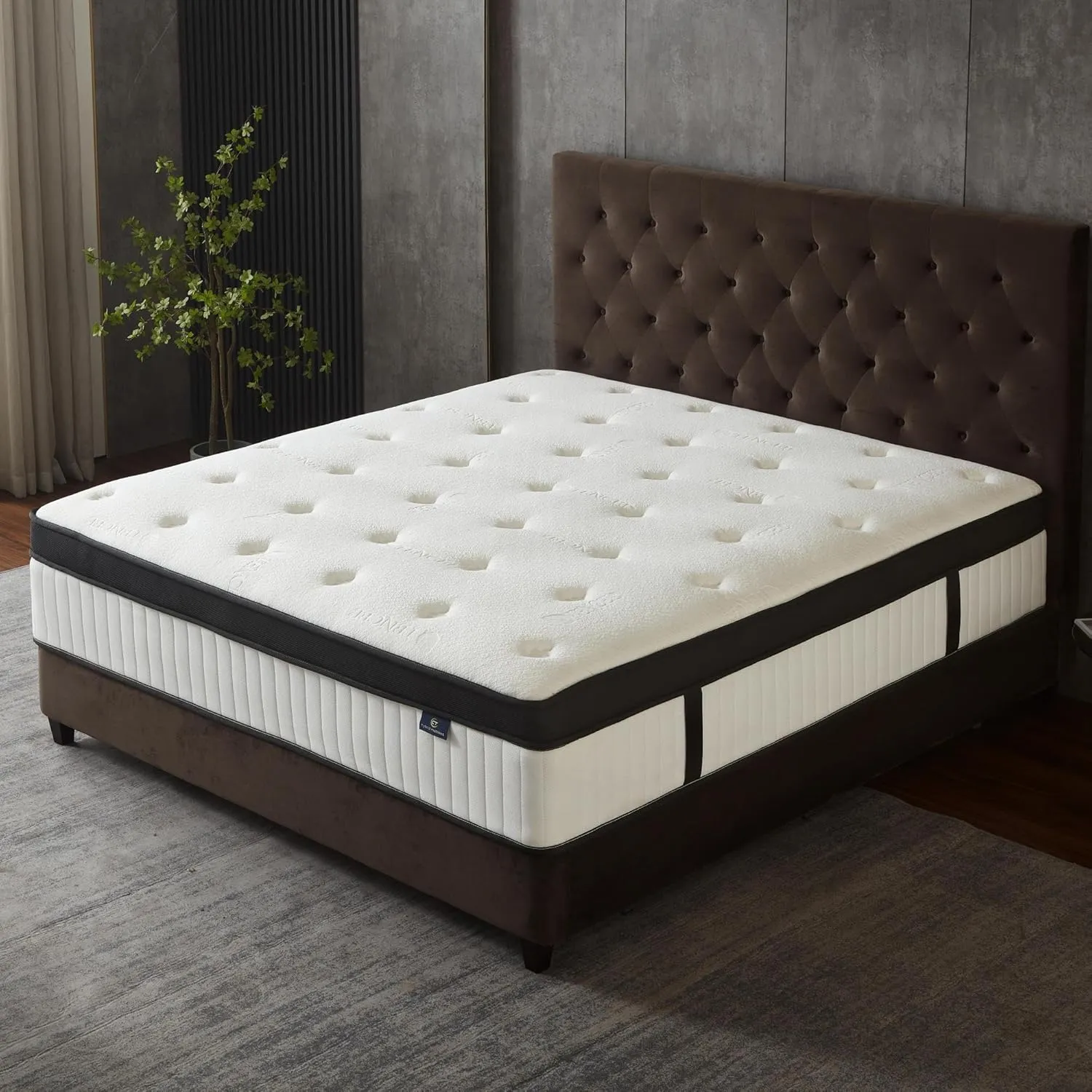 King Mattress, 12 Inch Hybrid Mattress in a Box, Memory Foam and Pocket Springs, Fiberglass Free, Soft and Breathable, Medium Firm Feel