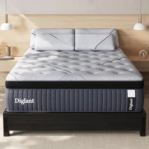 King Mattress, 14Inch Medium King Hybrid Mattress,Cooling Gel Memory Foam & 7-Zone Individual Pocket Springs, King Size in Box for Supportive & Pressure Relief,76 x 80