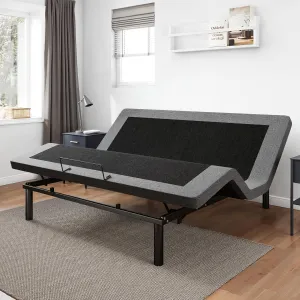 King Size Adjustable Bed Frame, Electric Bed Base, Wireless Remote Control, Whisper Quiet Durable Motor, Independent Head and Foot Incline, Padded Edge
