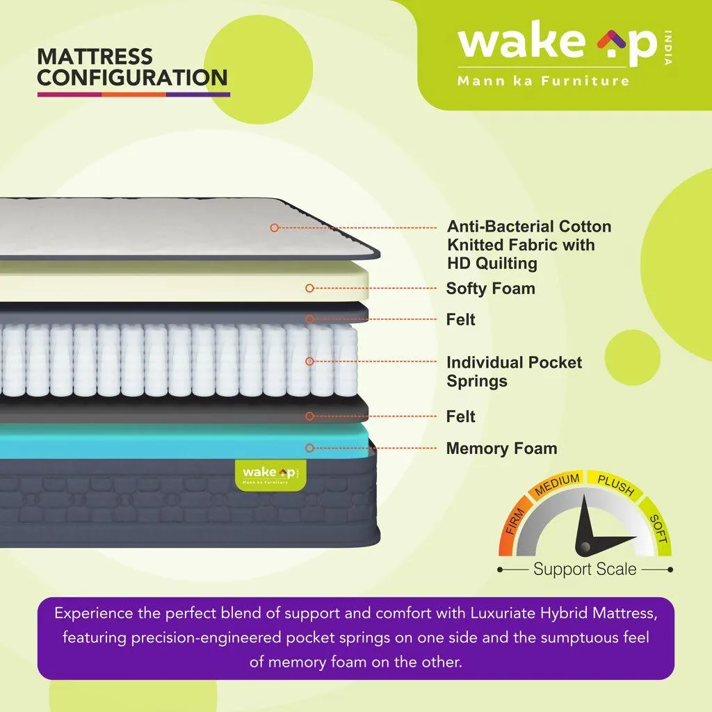 King Size Luxuriate Orthopedic Hybrid Memory Foam Pocket Spring Mattress