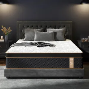 King Size Mattress 10 Inch | Hybrid Mattresses in a Box | Medium Firm Feel Memory Foam and Individual Pocket Springs | Fiberglass Free Bed | Breathable | CertiPUR-US | Upgrade (White Black, King)
