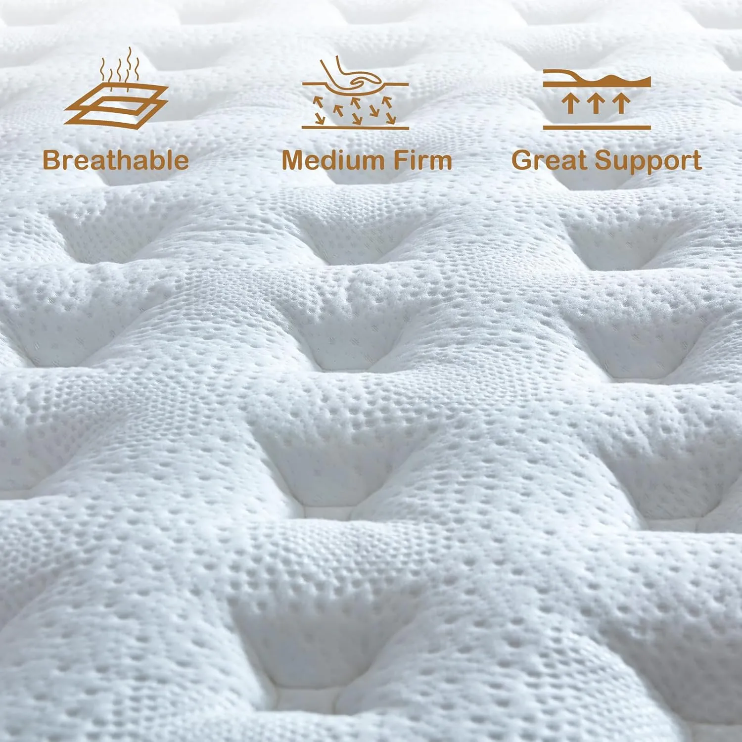 King Size Mattress, 12 Inch Innerspring Hybrid Mattress in a Box with Gel Memory Foam, Individually Wrapped Encased Coil Pocket Spring Mattresses, Pressure Relief, Medium Firm, 76"*80"*12"