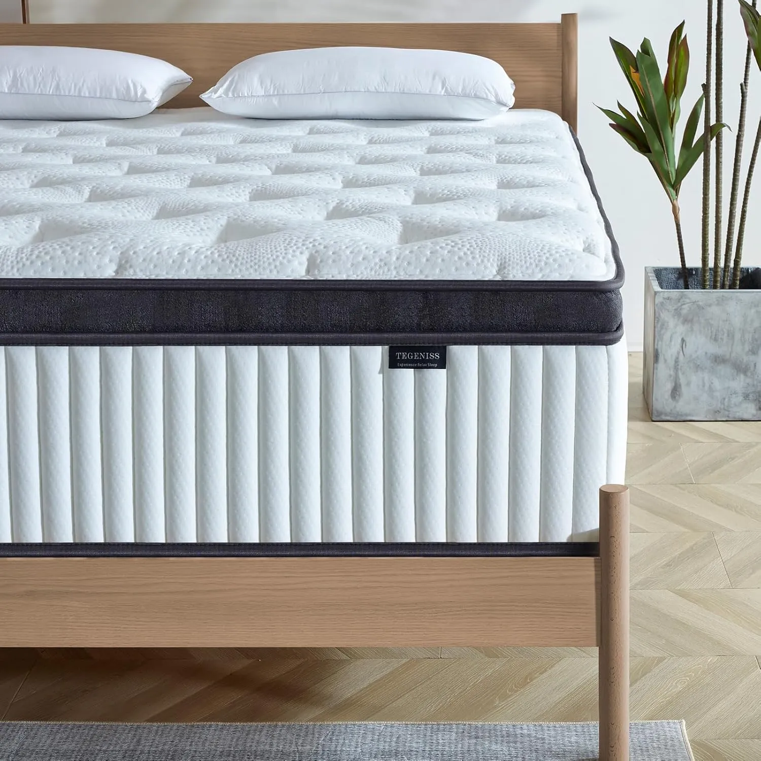 King Size Mattress, 12 Inch Innerspring Hybrid Mattress in a Box with Gel Memory Foam, Individually Wrapped Encased Coil Pocket Spring Mattresses, Pressure Relief, Medium Firm, 76"*80"*12"
