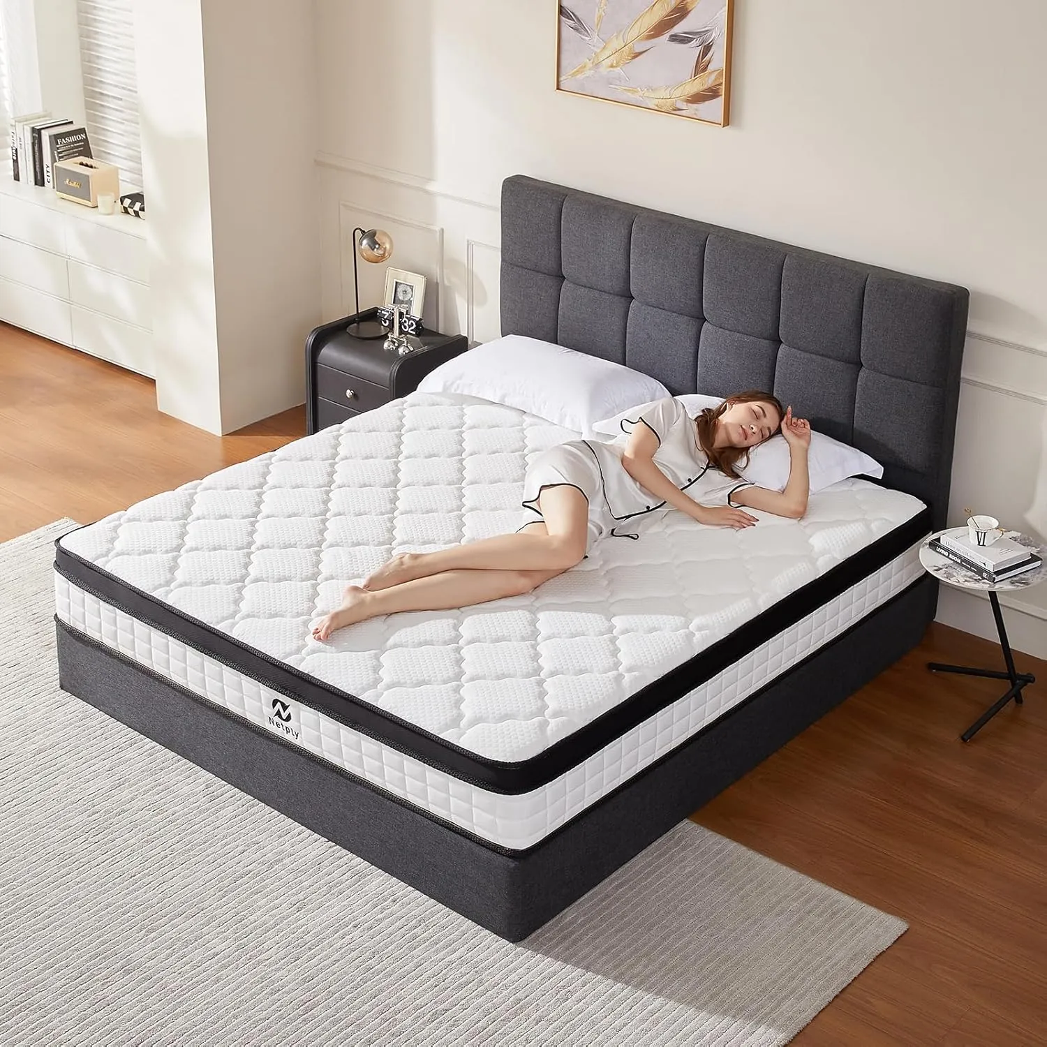 King Size Mattress, 12 Inch King Mattress in a Box, Hybrid Memory Foam & Individually Pocket Spring to Improve Sleep, Medium Firmness, CertiPUR-US Certified