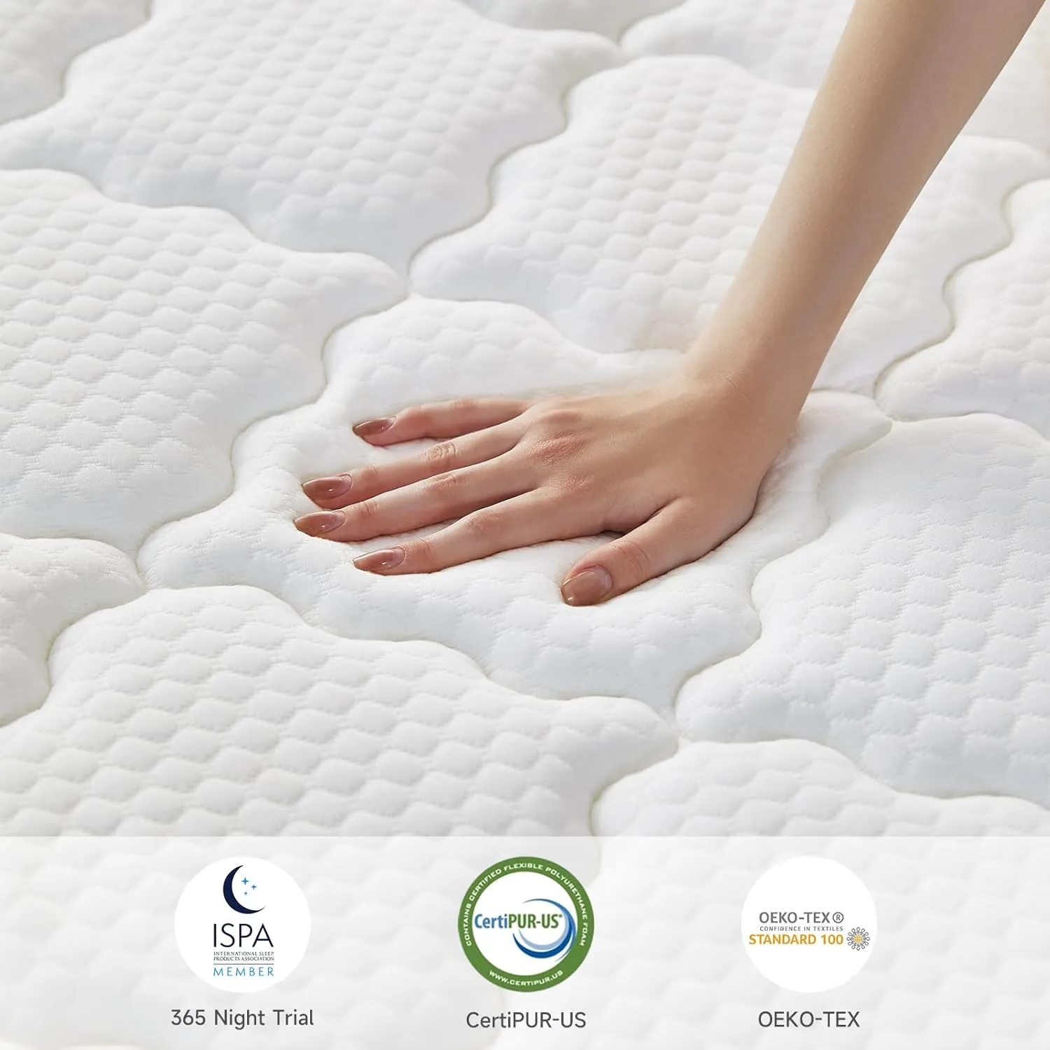 King Size Mattress, 12 Inch King Mattress in a Box, Hybrid Memory Foam & Individually Pocket Spring to Improve Sleep, Medium Firmness, CertiPUR-US Certified