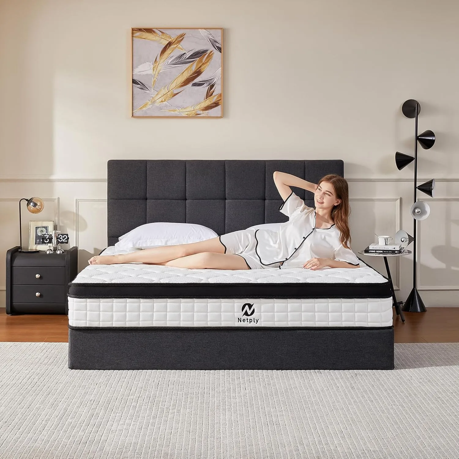 King Size Mattress, 12 Inch King Mattress in a Box, Hybrid Memory Foam & Individually Pocket Spring to Improve Sleep, Medium Firmness, CertiPUR-US Certified