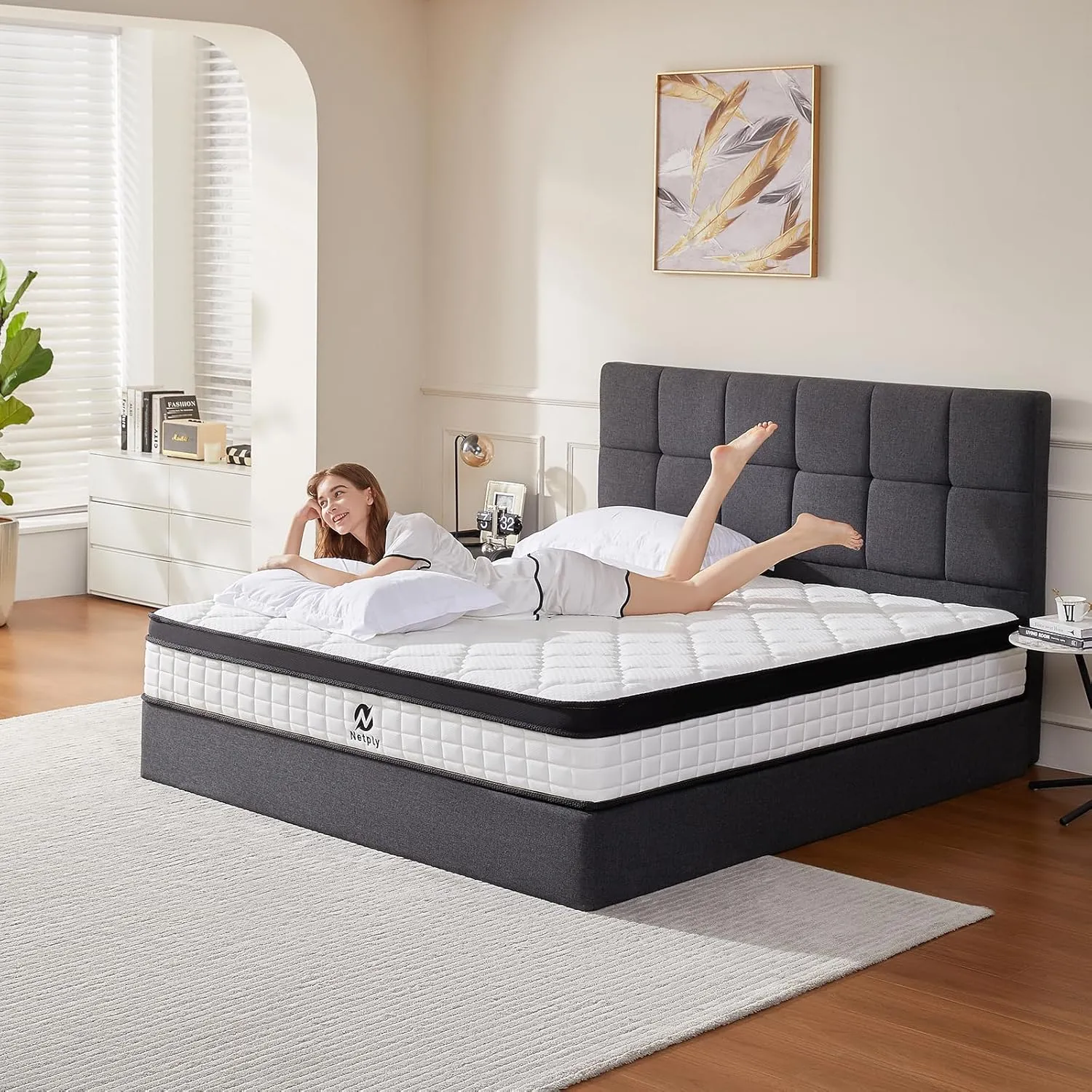 King Size Mattress, 12 Inch King Mattress in a Box, Hybrid Memory Foam & Individually Pocket Spring to Improve Sleep, Medium Firmness, CertiPUR-US Certified