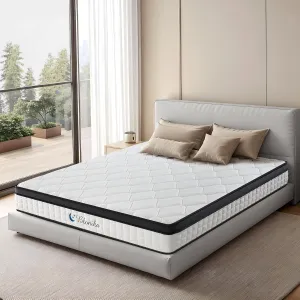 King Size Mattress, 12 Inch King Mattress in a Box, Medium Firm with Memory Foam and Pocket Springs, Strong Edge Support, Pressure Relief