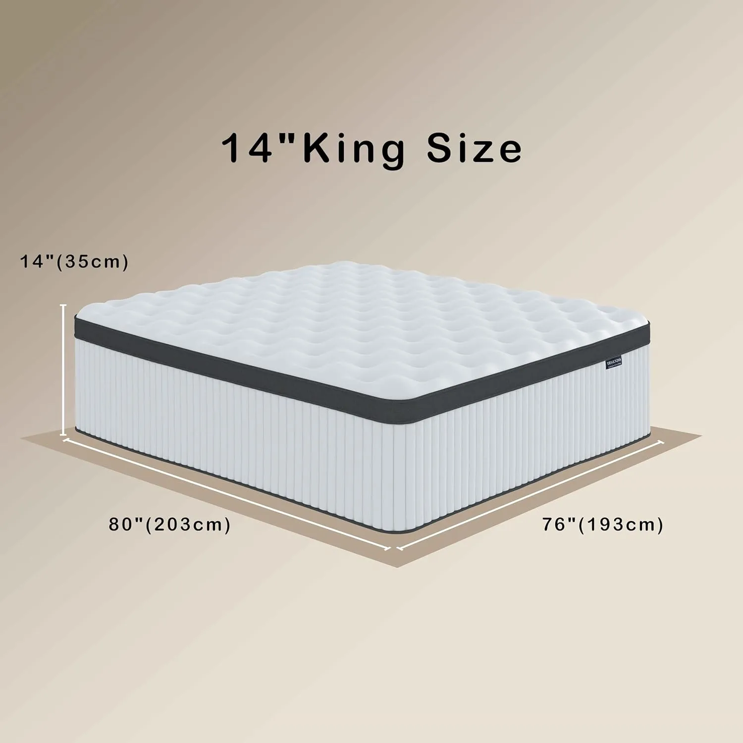 King Size Mattress, 14 Inch King Size Memory Foam Mattres in A Box for Comfort Sleep & Pain Relief, CertiPUR-US Certified King Mattresses Medium Firm