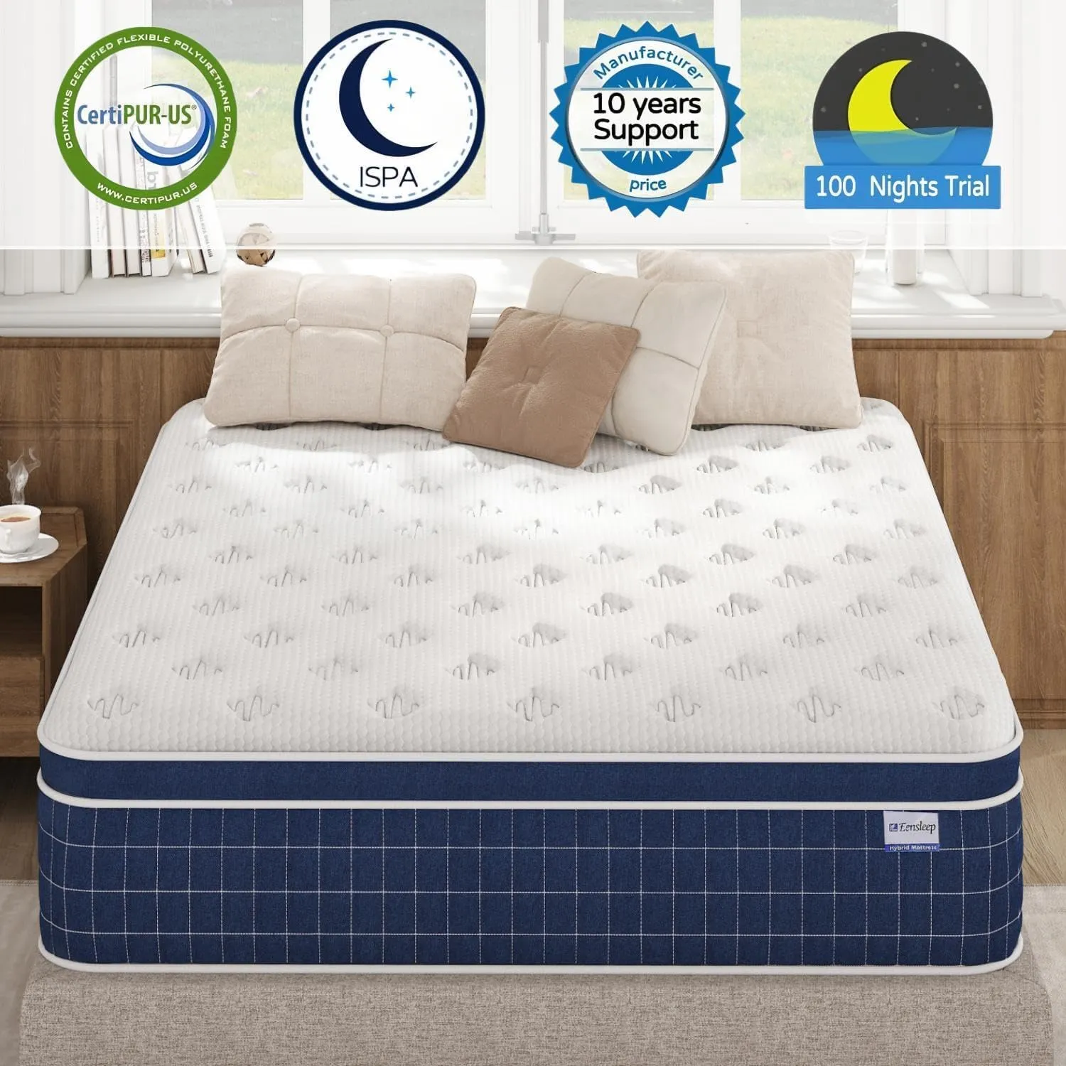 King Size Mattress [Upgraded Strengthen] 14 Inch Firm King Mattress in a Box, Hybrid Mattresses with Gel Memory Foam and Independent Pocket Springs, Release Stress, Strong Edge Support