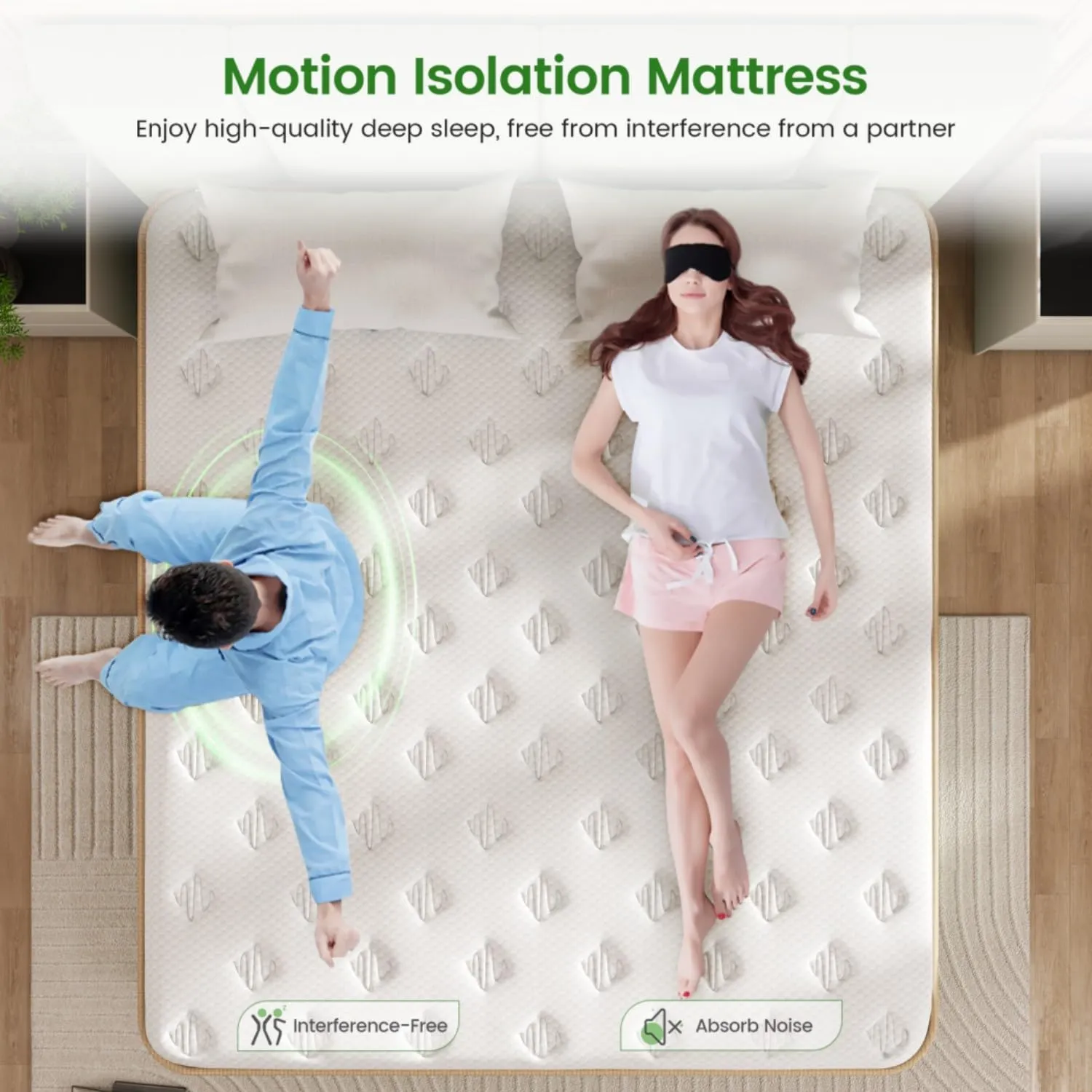 King Size Mattress [Upgraded Strengthen], 14 Inch Gel Memory Foam Hybrid King Mattress in a Box with Independent Pocket Spring, Extra Edge Support, Medium Firm, Back Pain Pressure Relief