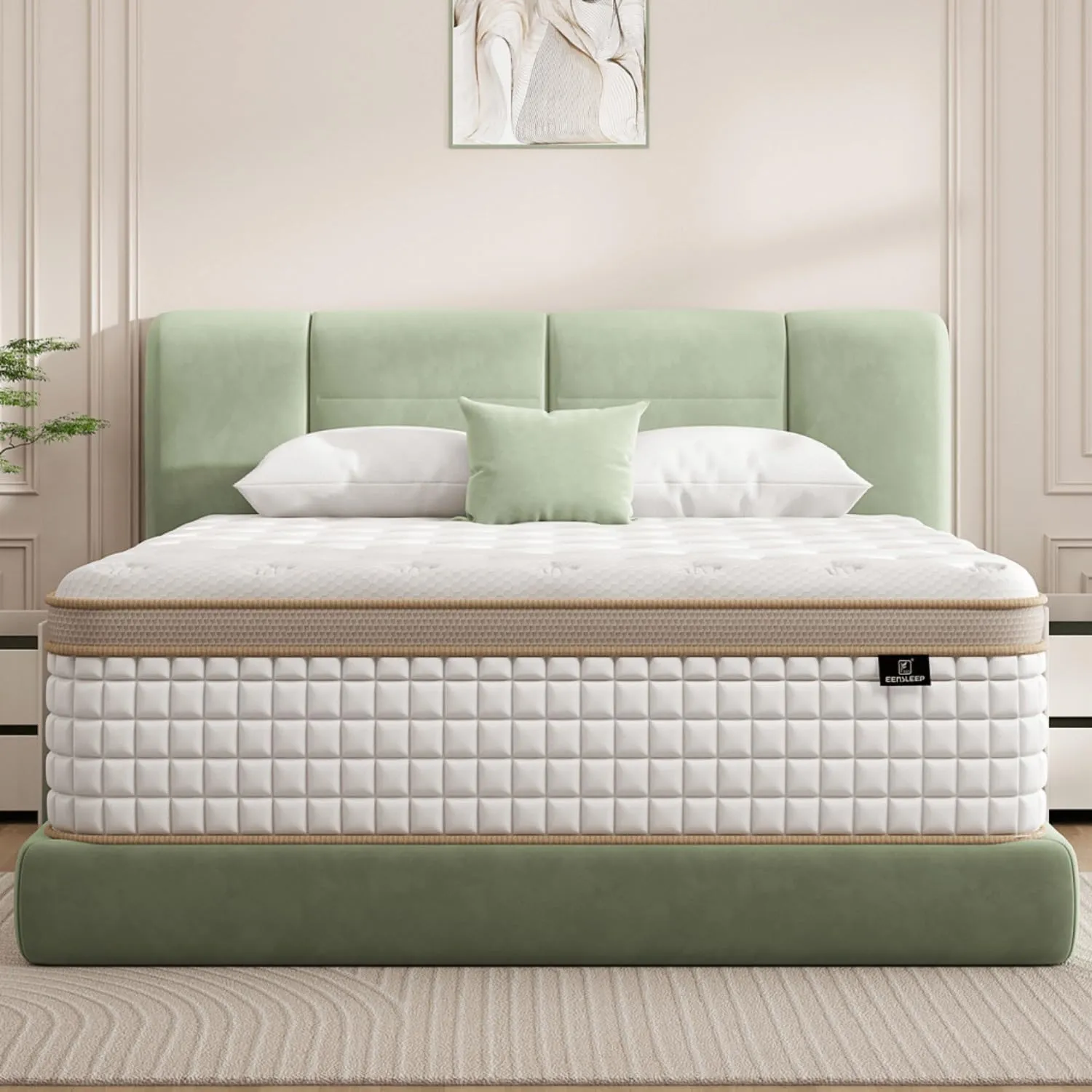 King Size Mattress [Upgraded Strengthen], 14 Inch Gel Memory Foam Hybrid King Mattress in a Box with Independent Pocket Spring, Extra Edge Support, Medium Firm, Back Pain Pressure Relief