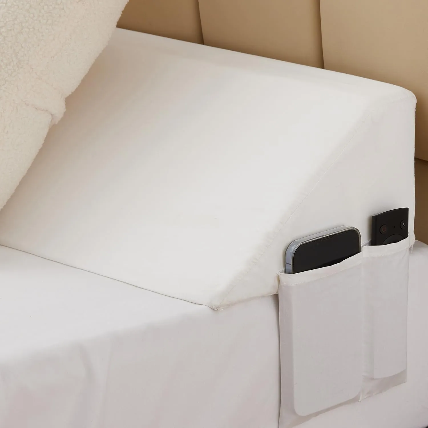 King Wedge Pillow Headboard (76"x10"x6"), Bed Wedge Pillow for Headboard, Foam Headboard Pillow, Bed Gap Filler King - Fill The Gap (0-7"), Mattress Gap Filler (White)