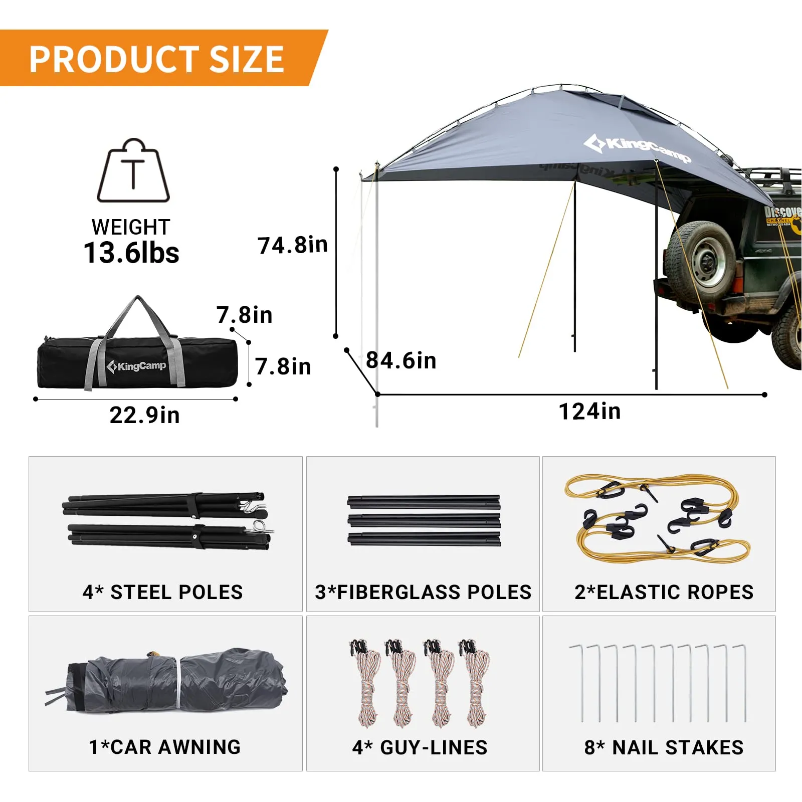 KingCamp COMPASS SUV Awning Sun Shelter Tent