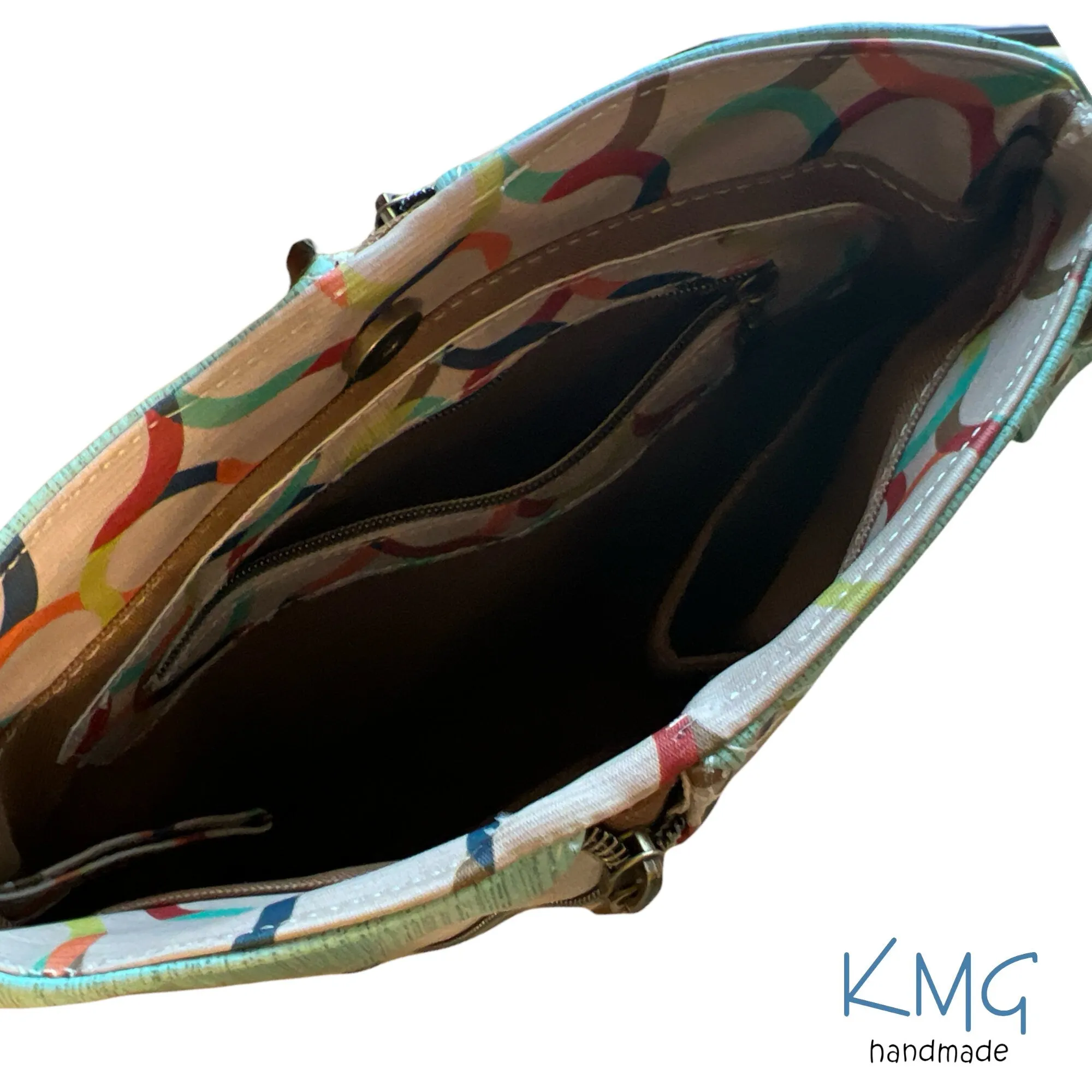 KMGhandmade Original Compass Crossbody Bag - Colorful Circles