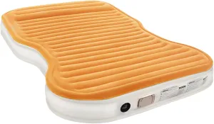 KMZ SUV Air Mattress Double Size Thickened Flocked Car Bed Mattress for Travel and Camping with Built-in Electric Pump,Portable,Inflatable Blow Up,660lb Weight Capacity Orange