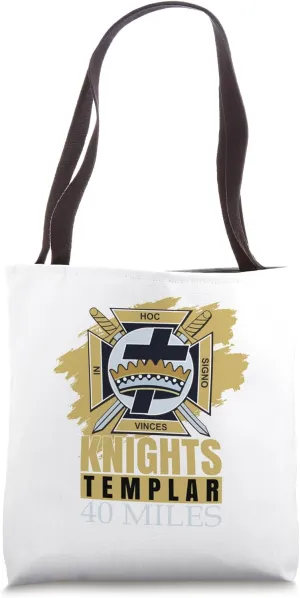 Knights Templar 40 Miles Masonic York Rite Mason Gold Tote Bag