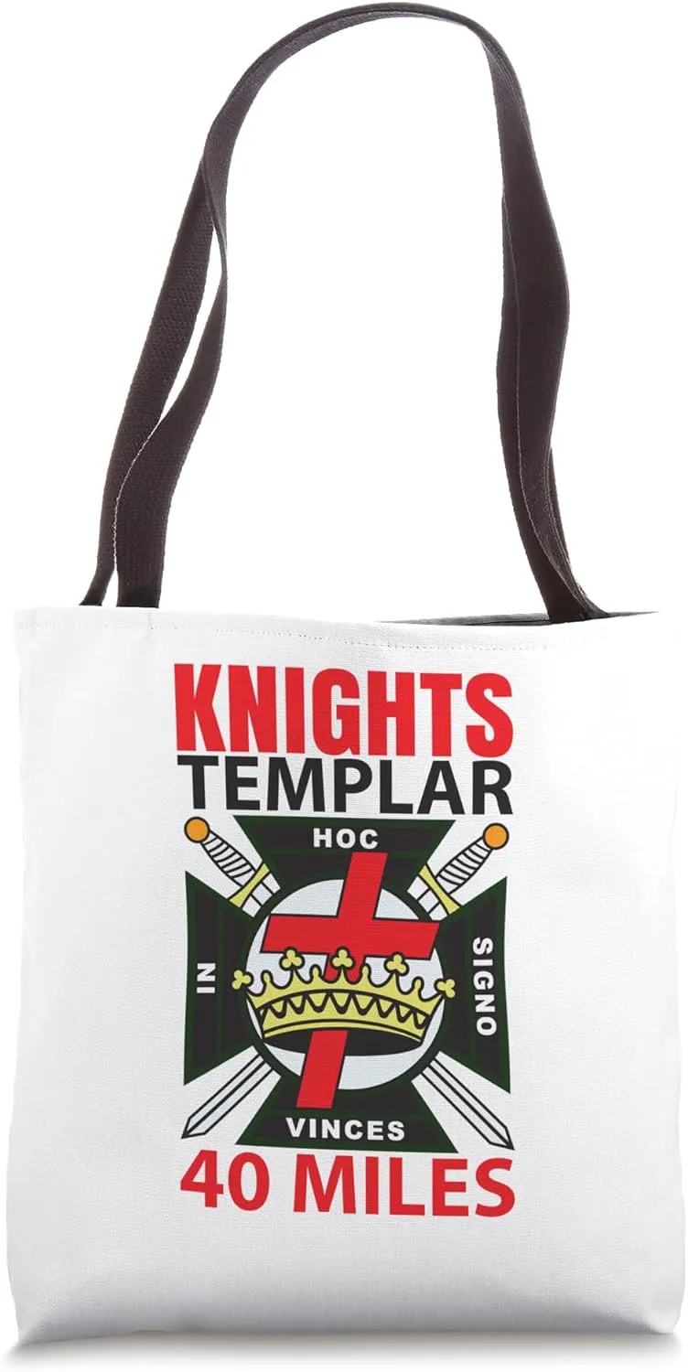 Knights Templar 40 Miles Masonic York Rite Mason Green Tote Bag