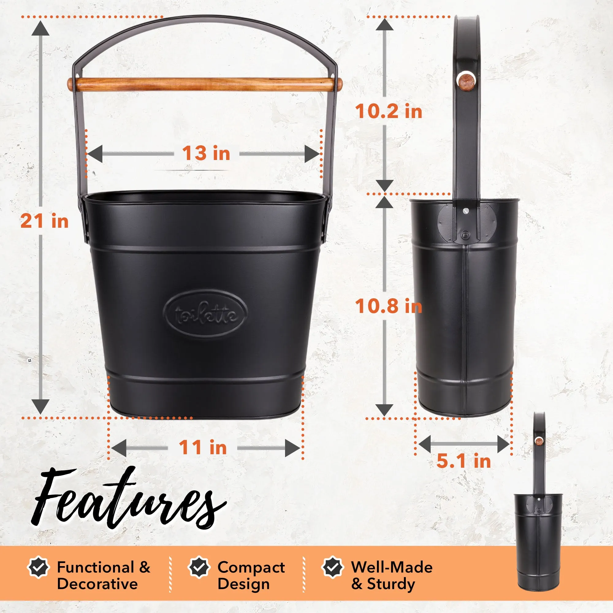 Label Line 'Toilette' Toilet Paper Holder Stand