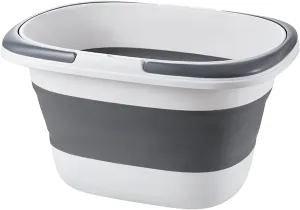 Large Collapsible Mop Bucket 4.2 Gallon(16L) with Handle for House Cleaning, Space Saving Outdoor Multiuse Foldable Water Pail for Camping, Fishing, RV(1, Grey)