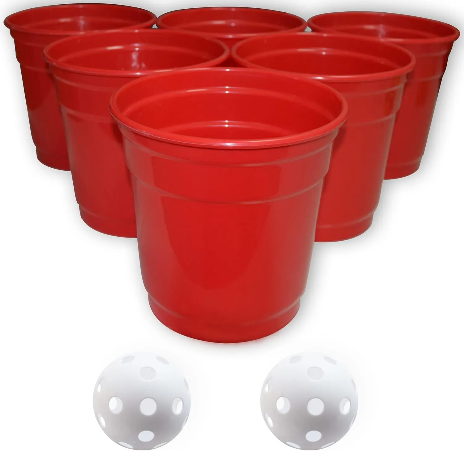 Large Giant Yard Pong Outdoor Game Set with 6 Buckets9'',2 Balls,1 Mesh Bag,Yard Bucket Toss Pong Set Cup Pong Throwing Game for Family,Party,Beach, Wedding,Campling,Lawn,Indoor,Outdoor