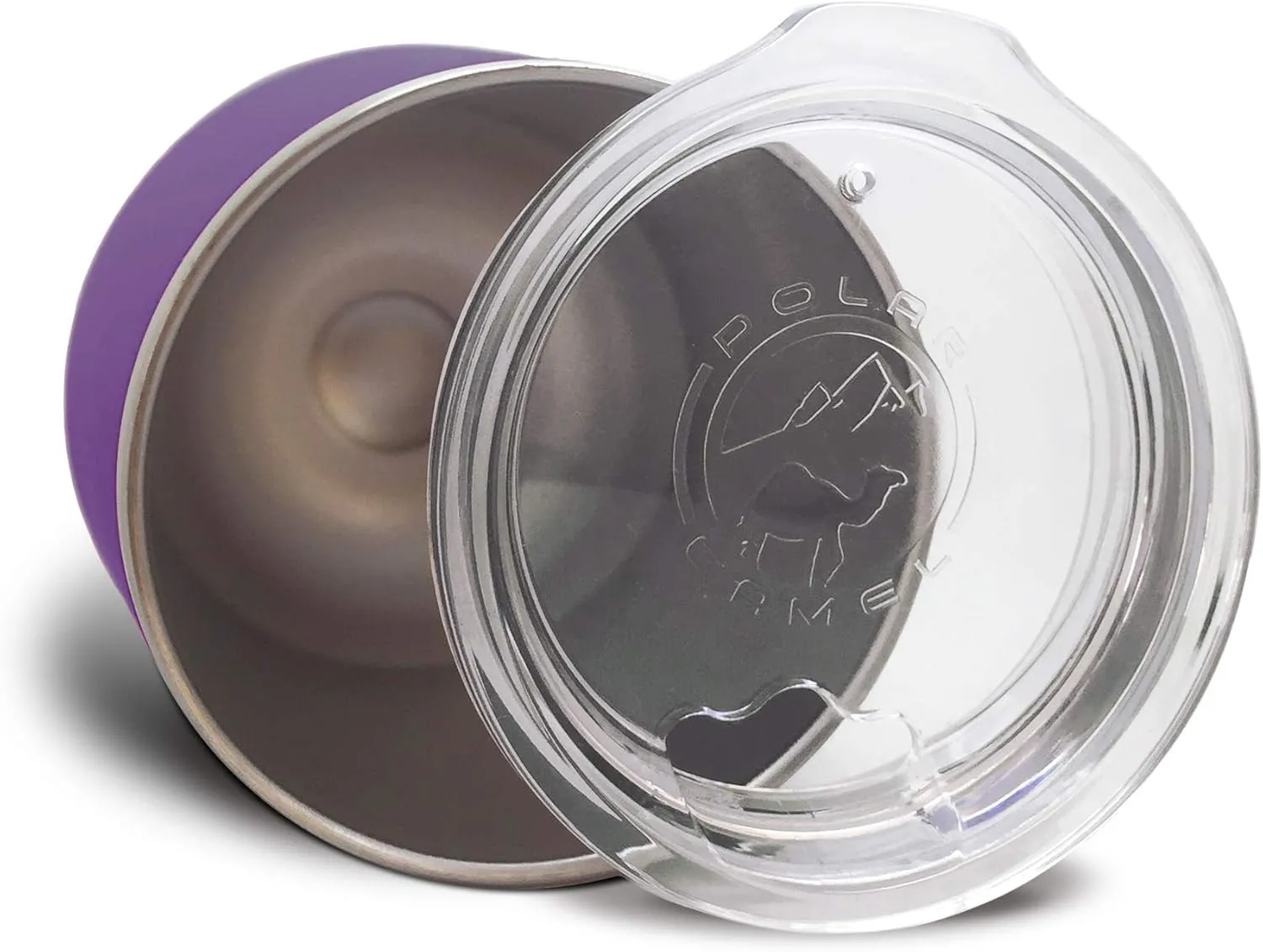 LaserGram Double Wall Stainless Steel Wine Glass Tumbler, Compass Rose, Personalized Engraving Included (Dark Purple)