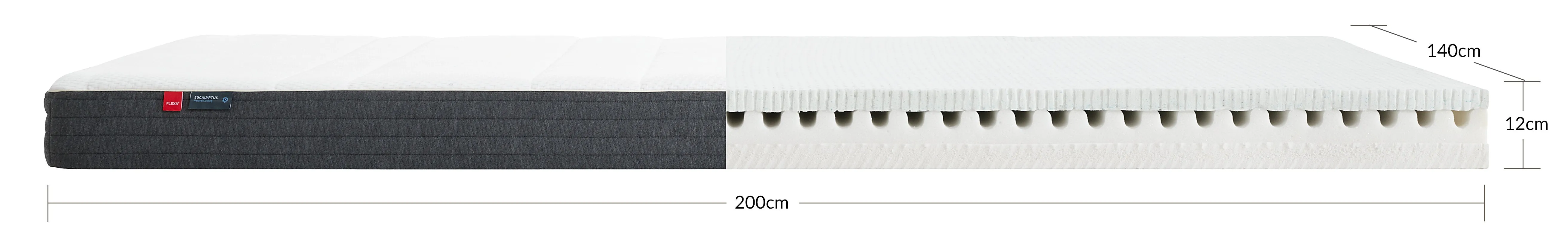 Latex/Foam Mattress, 200X140 with Eucalyptus Cover