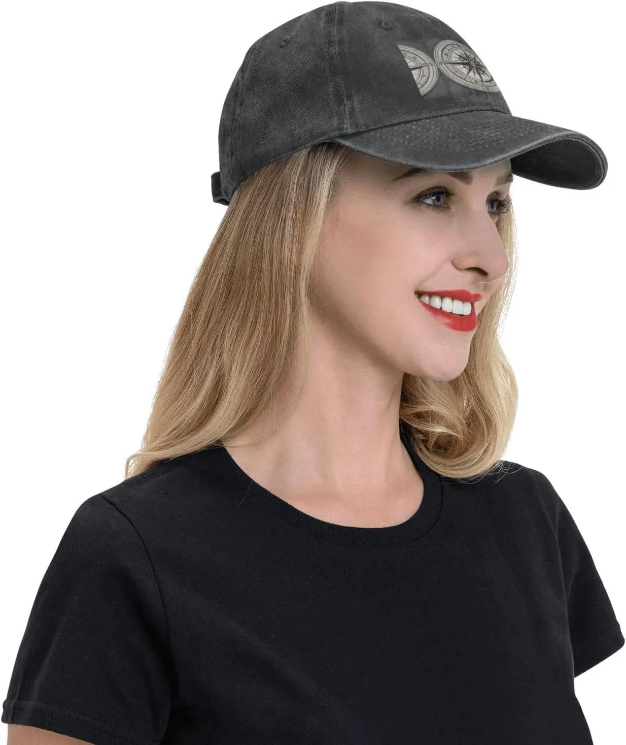 Law of The Compass Navigation 1 Print Denim Baseball Cap Unisex Sun Hat Outdoor Sports Cap fit for All Seasons Easy to Carry