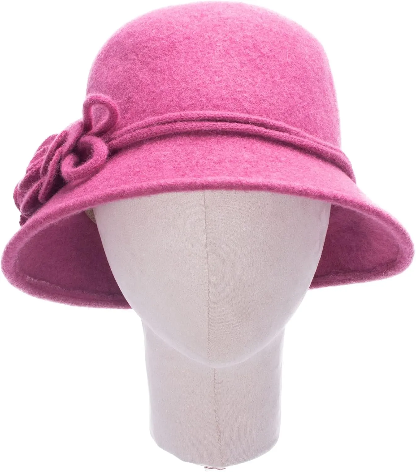 Lawliet Womens Retro Collapsible Soft Knit Wool Cloche Hat Bucket Flower A466