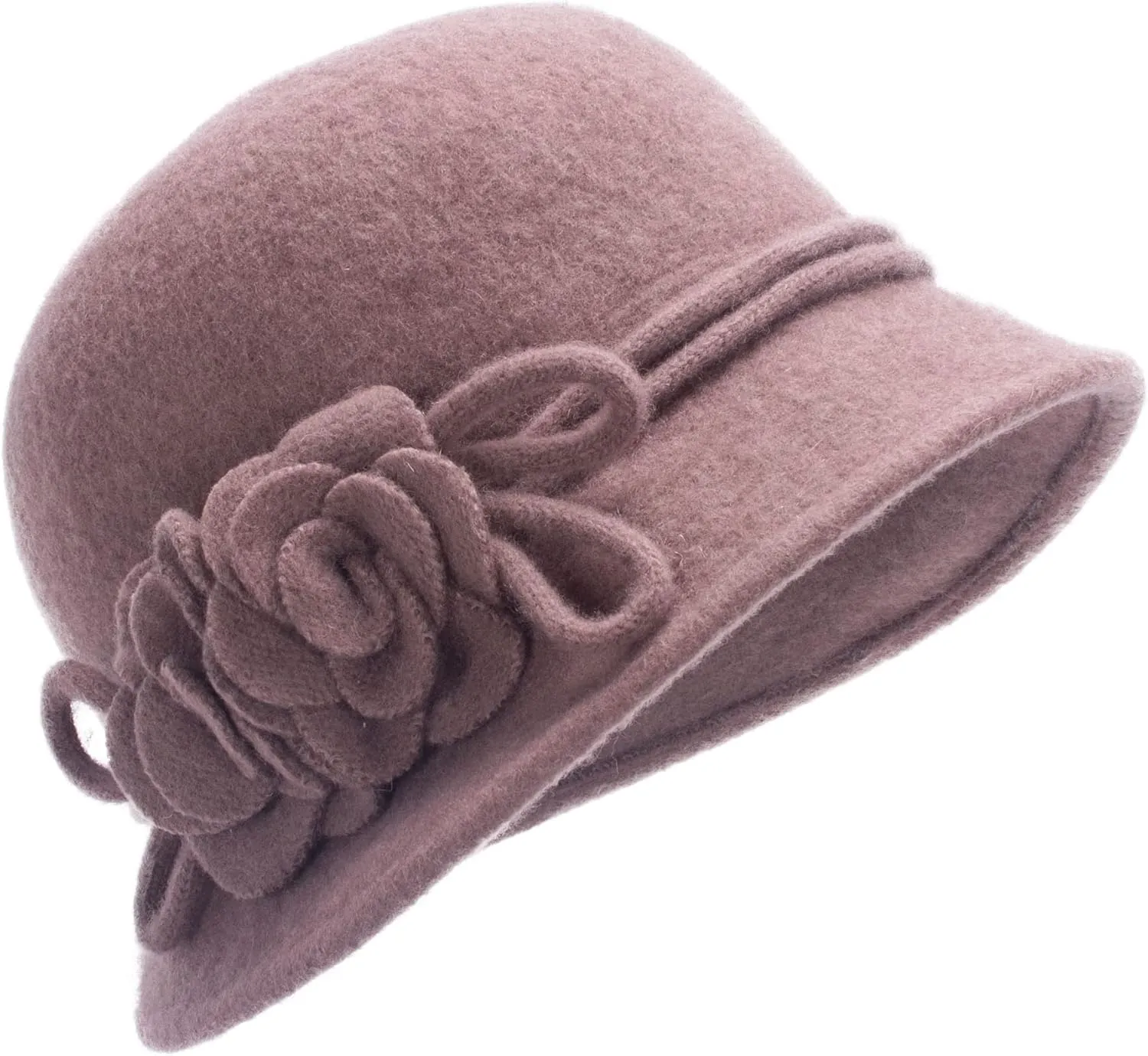Lawliet Womens Retro Collapsible Soft Knit Wool Cloche Hat Bucket Flower A466