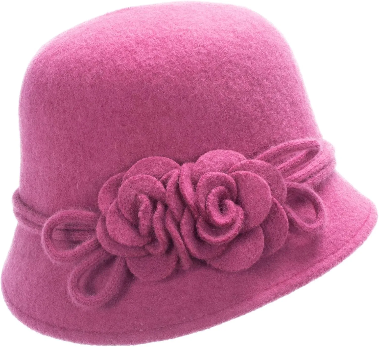 Lawliet Womens Retro Collapsible Soft Knit Wool Cloche Hat Bucket Flower A466