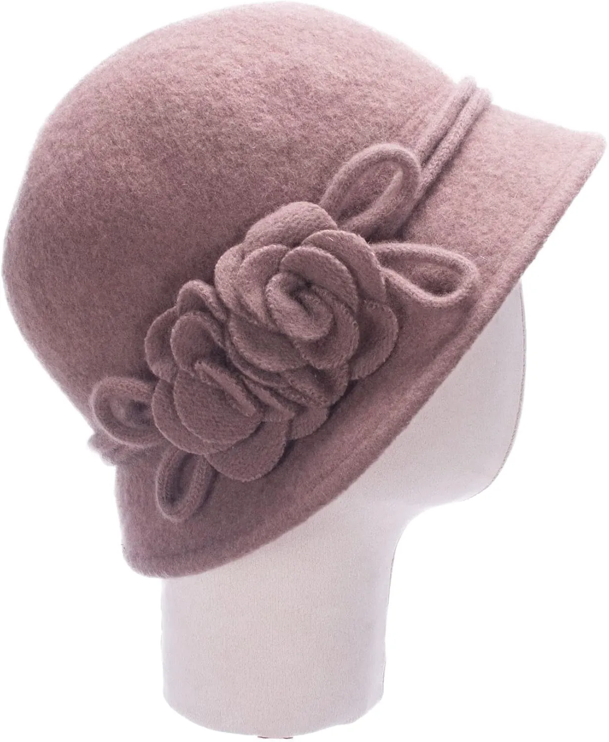 Lawliet Womens Retro Collapsible Soft Knit Wool Cloche Hat Bucket Flower A466