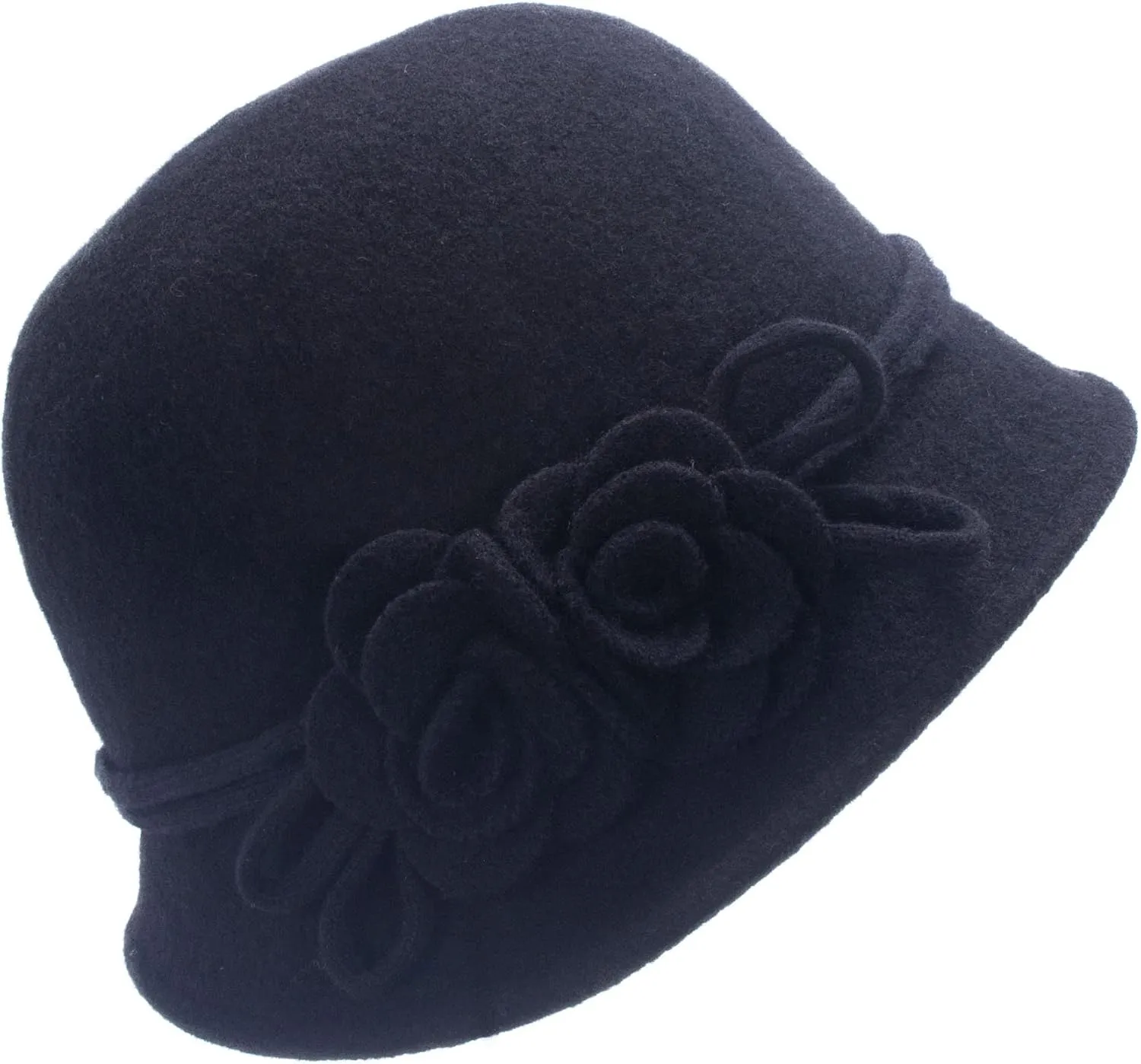 Lawliet Womens Retro Collapsible Soft Knit Wool Cloche Hat Bucket Flower A466