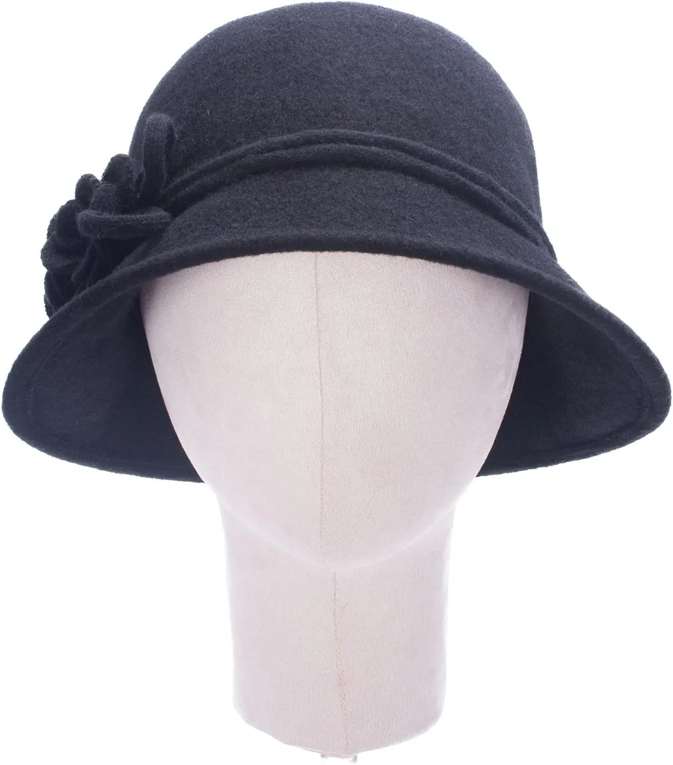 Lawliet Womens Retro Collapsible Soft Knit Wool Cloche Hat Bucket Flower A466