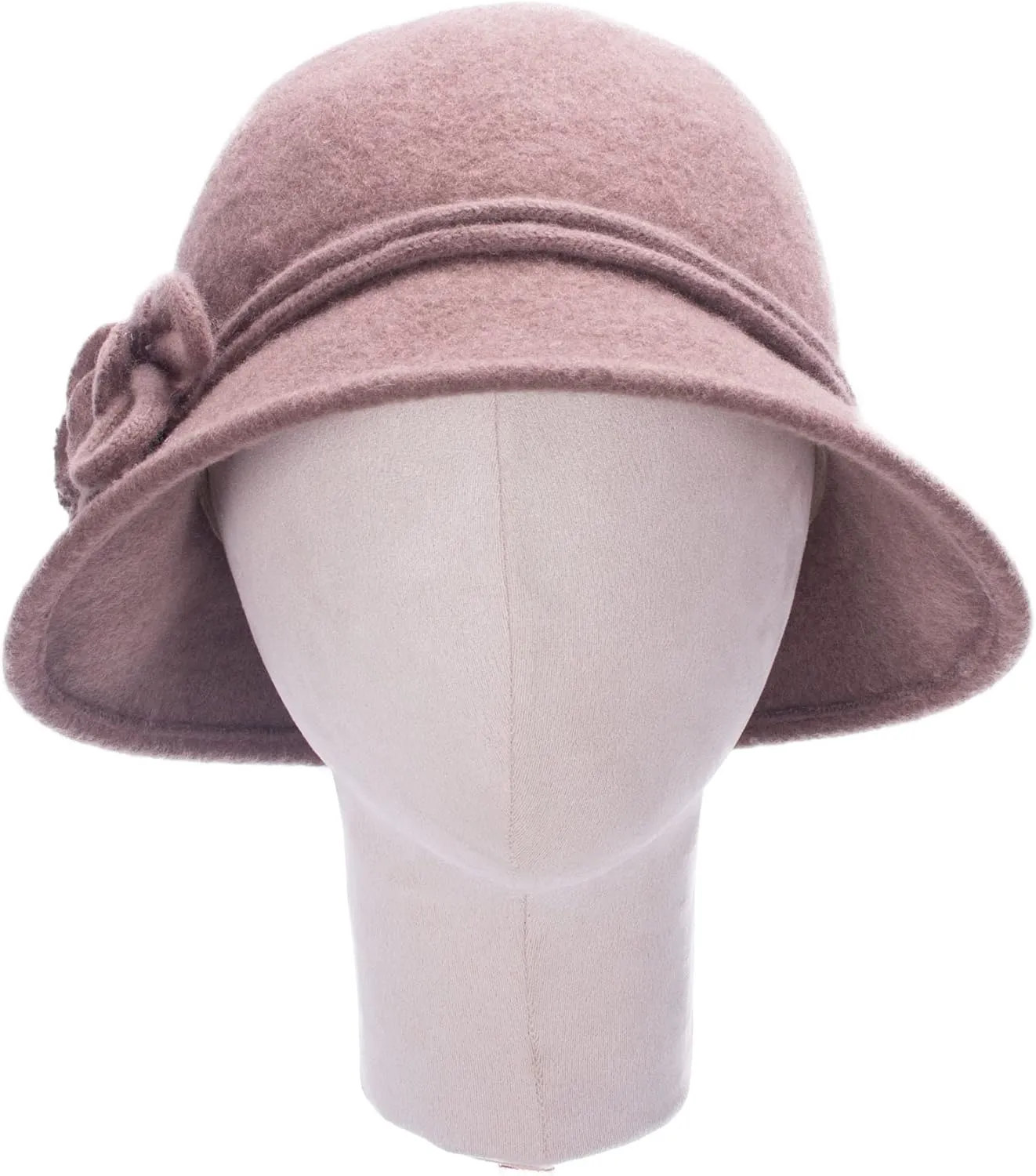 Lawliet Womens Retro Collapsible Soft Knit Wool Cloche Hat Bucket Flower A466