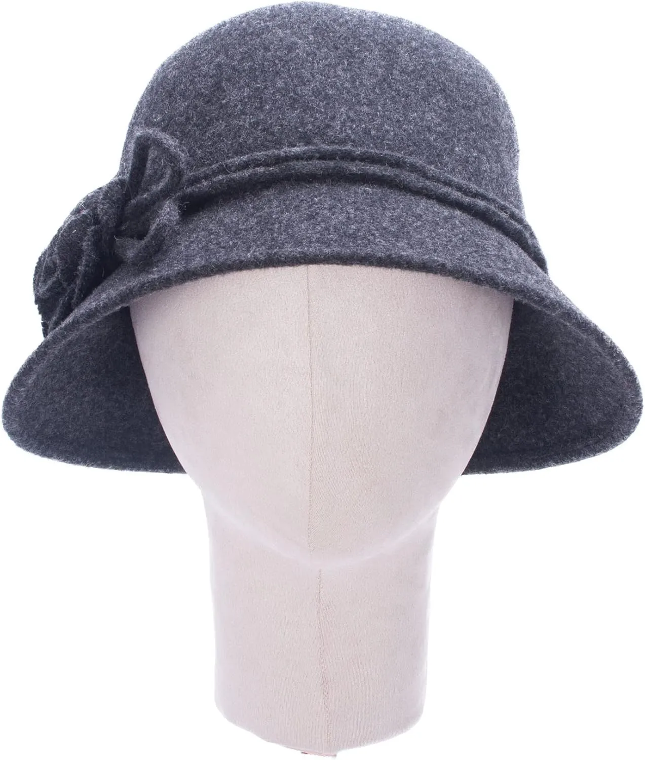 Lawliet Womens Retro Collapsible Soft Knit Wool Cloche Hat Bucket Flower A466