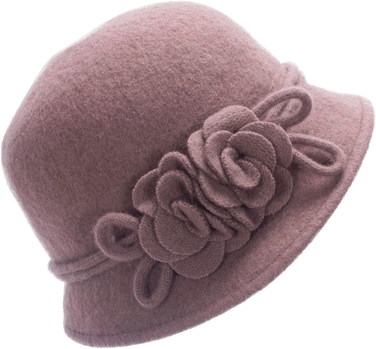 Lawliet Womens Retro Collapsible Soft Knit Wool Cloche Hat Bucket Flower A466