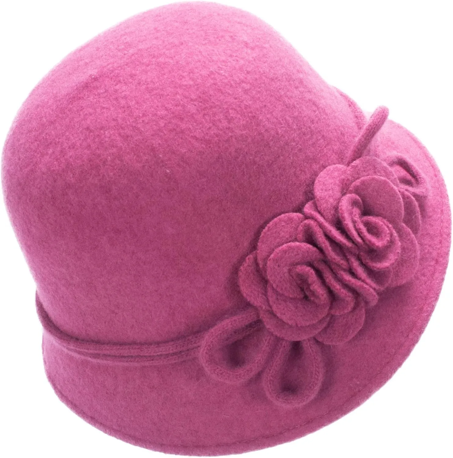 Lawliet Womens Retro Collapsible Soft Knit Wool Cloche Hat Bucket Flower A466