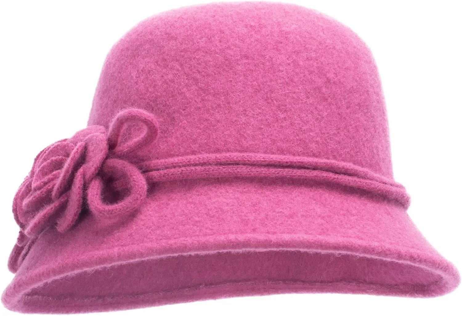 Lawliet Womens Retro Collapsible Soft Knit Wool Cloche Hat Bucket Flower A466