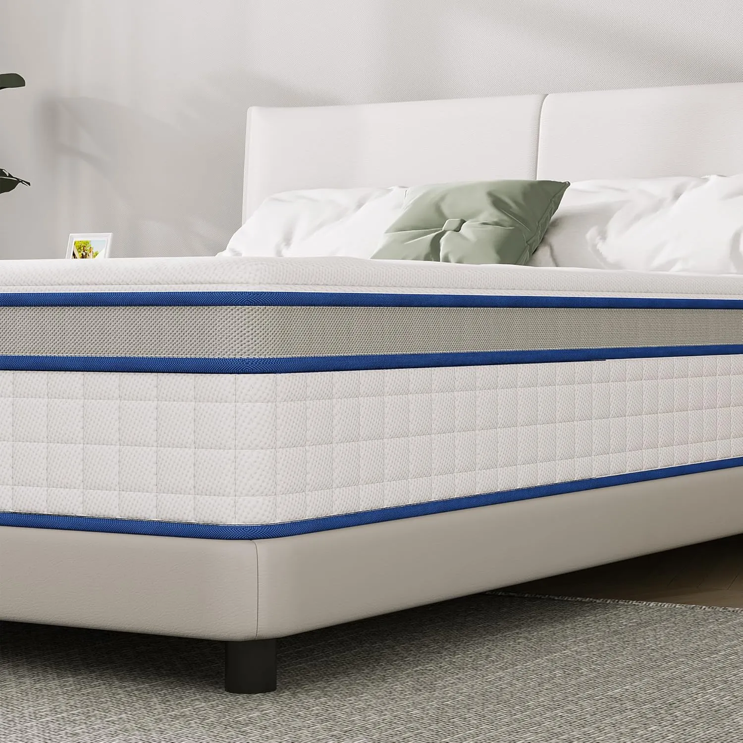 LAZYCAT Full Mattress, 10 Inch Full Size Hybrid Mattress in a Box, Gel Memory Foam with Individually Encased Pocket Coil, Medium Firm Feel, Motion Isolation, Fiberglass Free