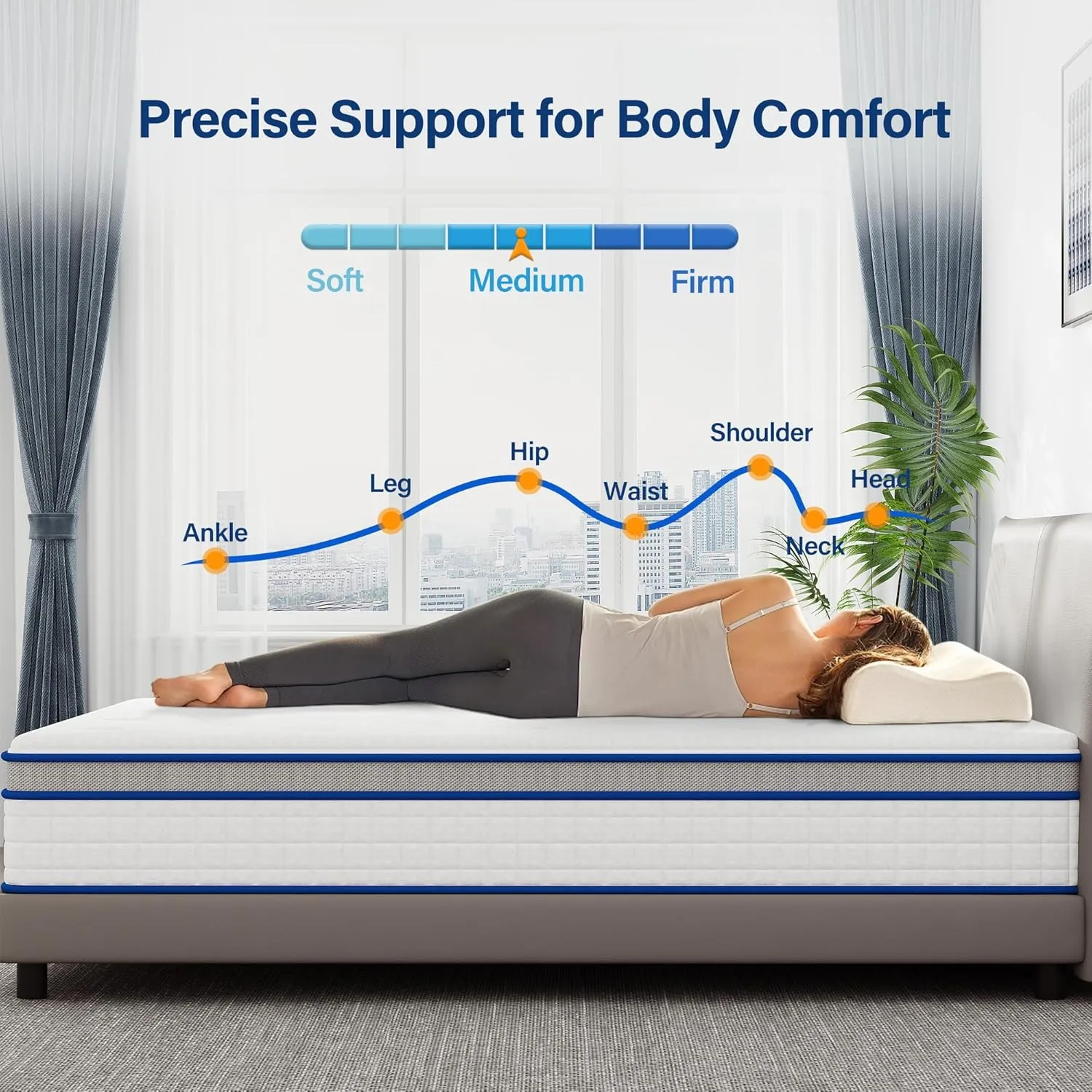 LAZYCAT Full Mattress, 10 Inch Full Size Hybrid Mattress in a Box, Gel Memory Foam with Individually Encased Pocket Coil, Medium Firm Feel, Motion Isolation, Fiberglass Free