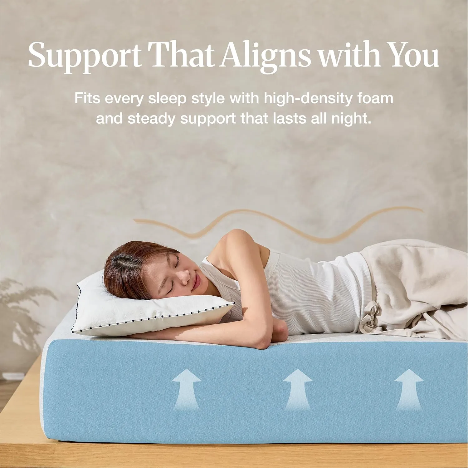 LIFEMENT, Basic Copper Infused Cooling Gel Memory Foam Mattress, Medium Firm, Fiberglass Free, Pressure Relief, Safe & Certified Foams&Cover (Blue/Gray, Full, 6, Inches)