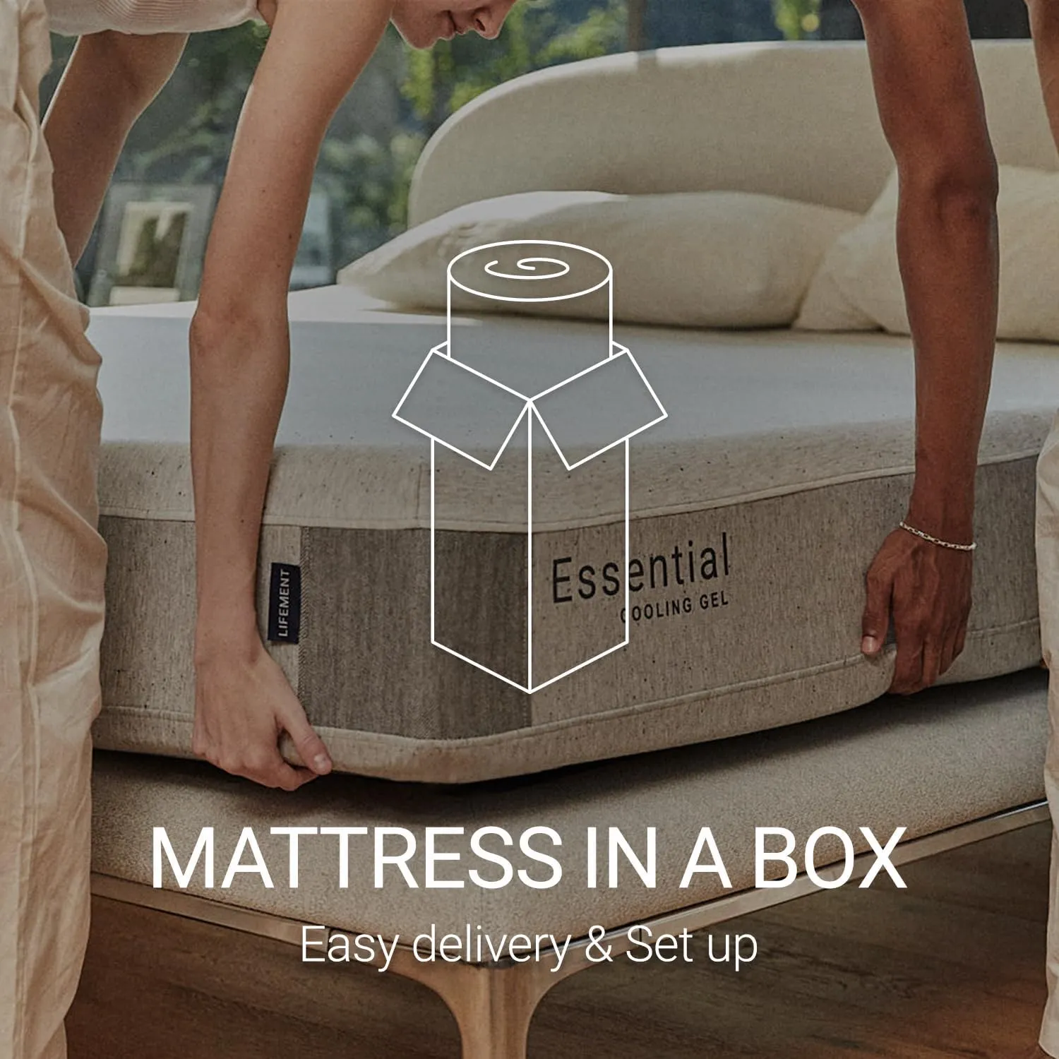 LIFEMENT, Essential 8 Inch Copper Infused Cooling Gel Memory Foam Mattress, Medium Firm, Fiberglass Free, Pressure Relief, Safe & Certified Foams & Cover, 10-Year Warranty, Mattress in a Box, Twin