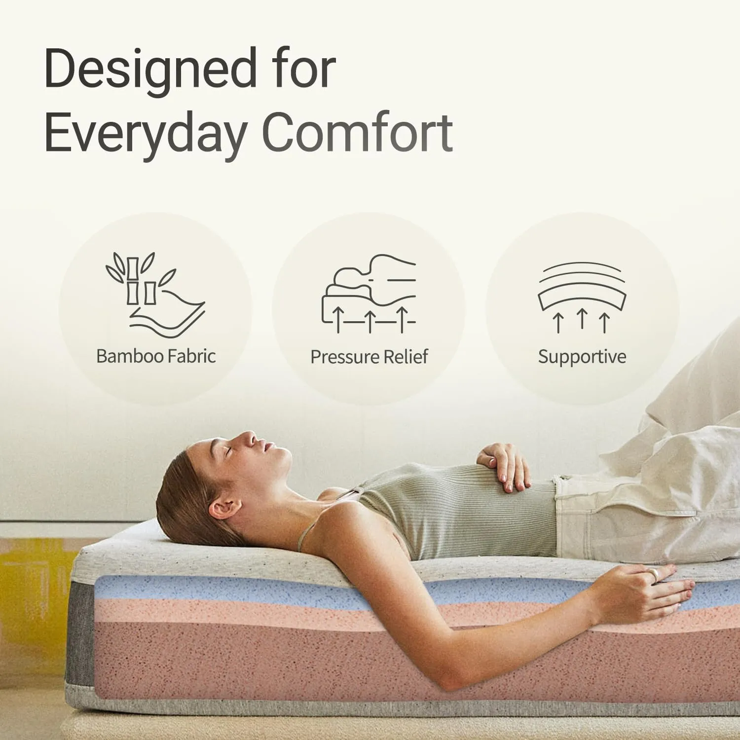 LIFEMENT, Essential 8 Inch Copper Infused Cooling Gel Memory Foam Mattress, Medium Firm, Fiberglass Free, Pressure Relief, Safe & Certified Foams & Cover, 10-Year Warranty, Mattress in a Box, Twin