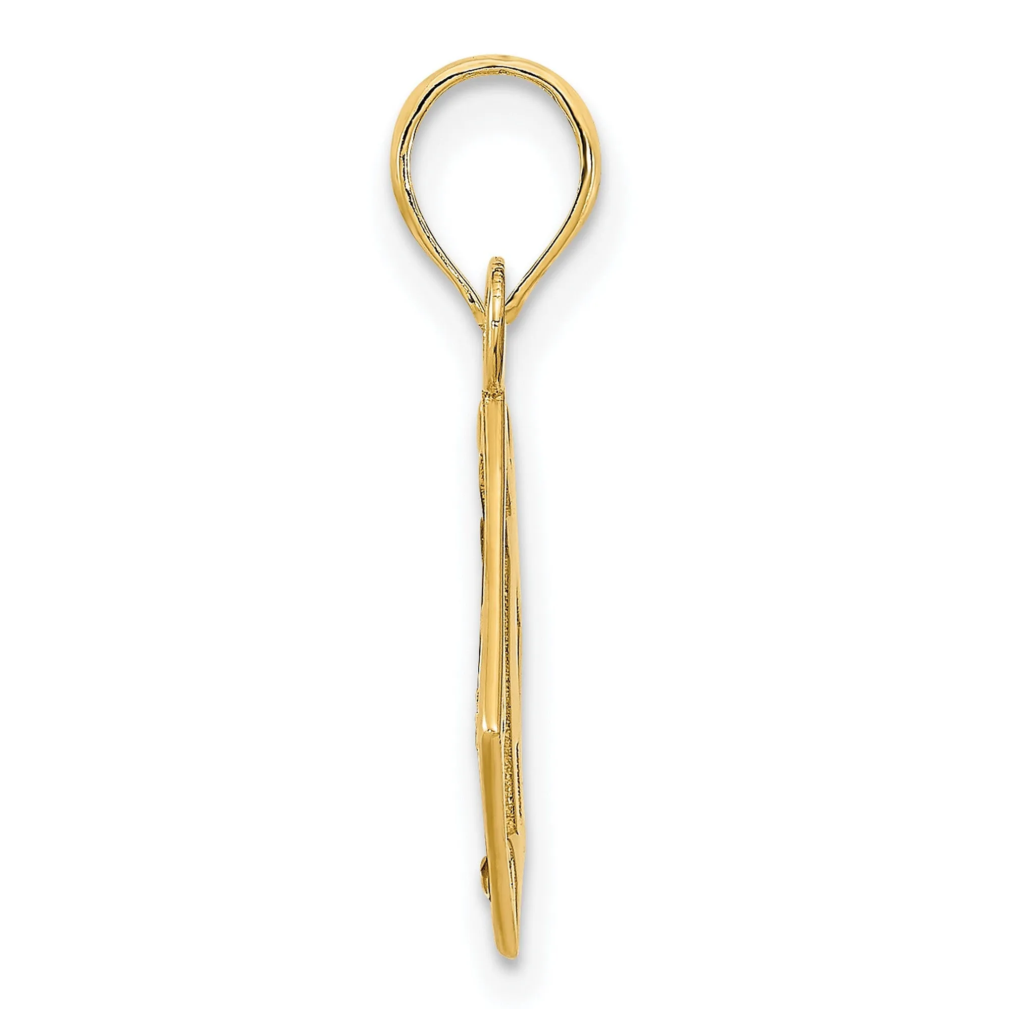 Lighthouse Compass Charm Pendant in Real 14k Yellow Gold