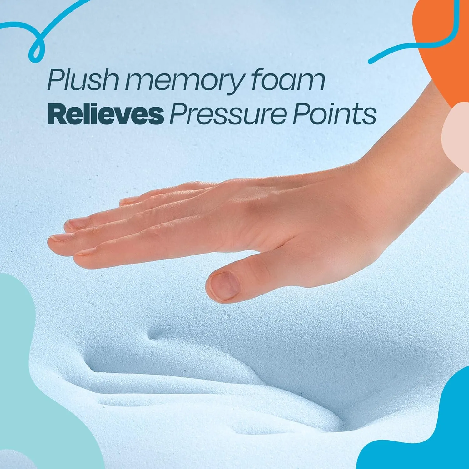 LINENSPA Memory Foam Mattress Topper - 3 Inch Gel Infused Memory Foam - Plush Feel - Cooling and Pressure Relieving - CertiPUR Certified - Dorm Room Essentials - Twin XL Size